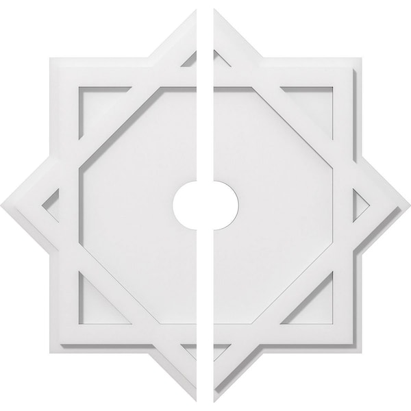 Ekena Millwork Axel Architectural Grde PVC Contemporary Ceiling Medallion, Two Piece, 24"OD x 3"ID x 13 1/4"C x 1"P CMP24AL2-03000 - main
